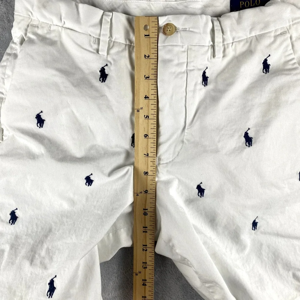 Polo Ralph Lauren Shorts Mens 29 White Geometric All Over Pony Embroidered Golf
